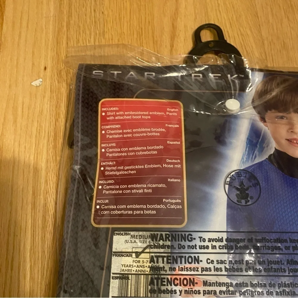 Spock Star Trek Costume Medium Kids Rubie’s Halloween Blue Black